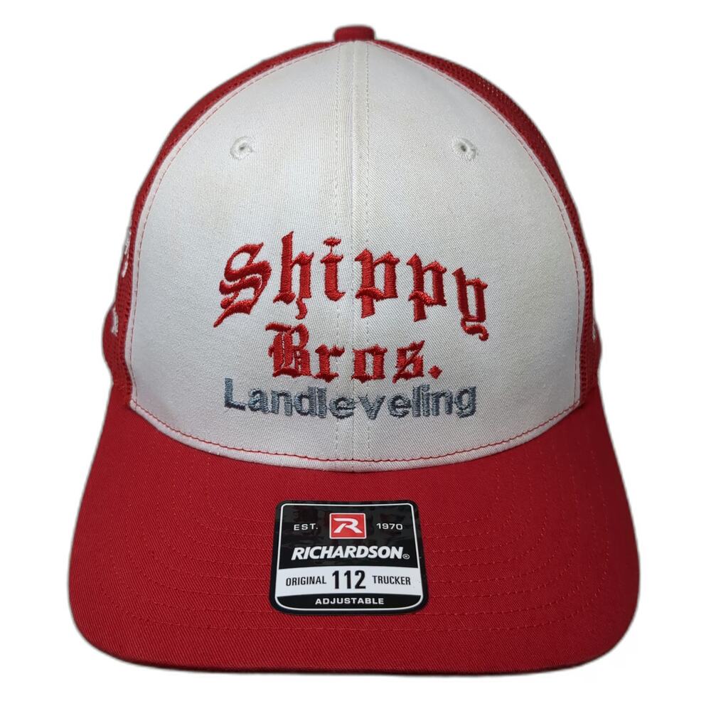 Richardson Trucker Hat Red One Size Shippy Bros Landleveling 65 Year Snapback